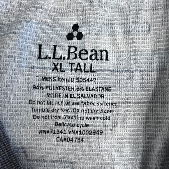 LL Bean Long Sleeve Men's XL Tall Henley Shirt Digital Camouflage Blue Gray - Picture 4 of 9